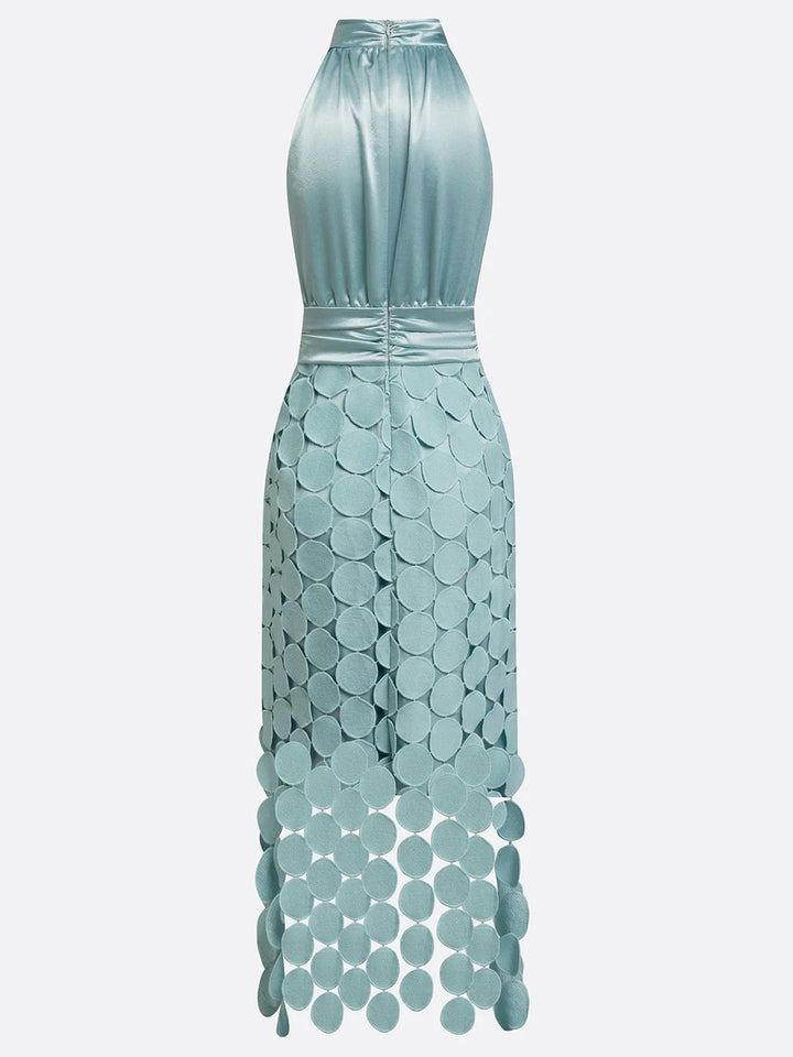Eunice™ Halter Neck Midi Dress in aqua green, product view