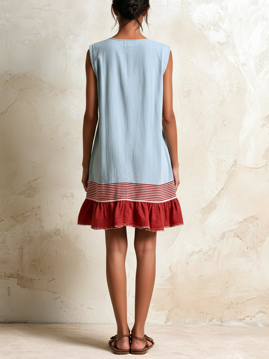 Hazel™ Ruffle Hem Tunic Dress fabric texture detail
