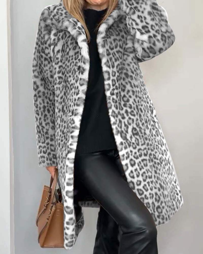 Lysandra™ Elegant Leopard Coat