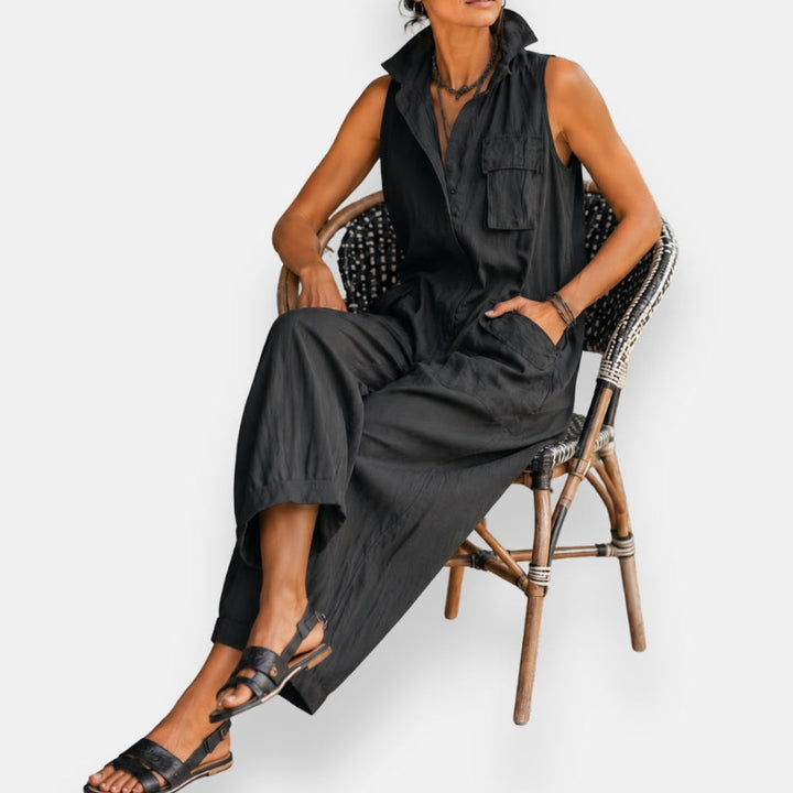Janet cargo jumpsuit, side view