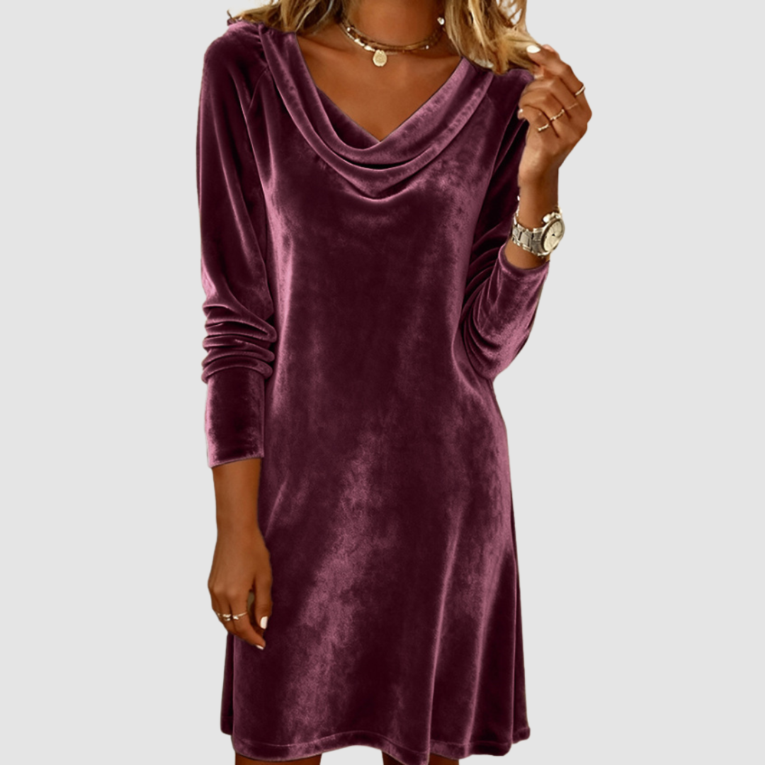 Misty™ Long Sleeve Velvet Dress