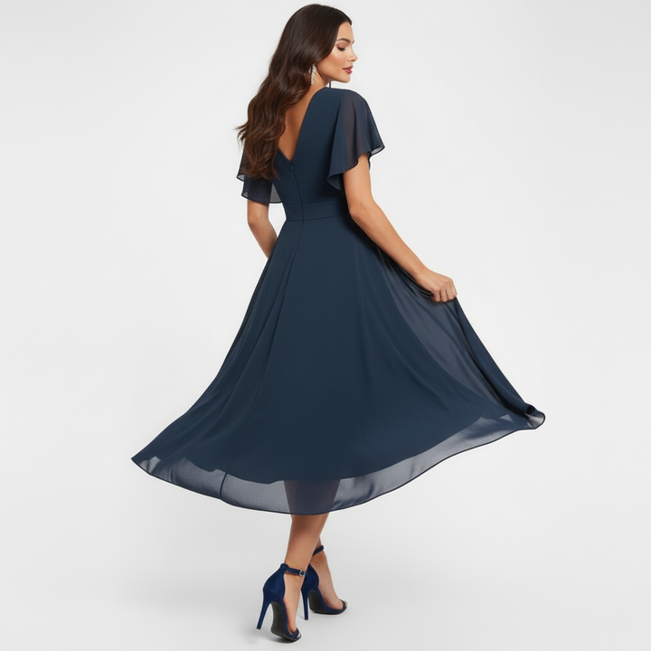 Clarissa™ Flowing V-Neck Maxi Dress