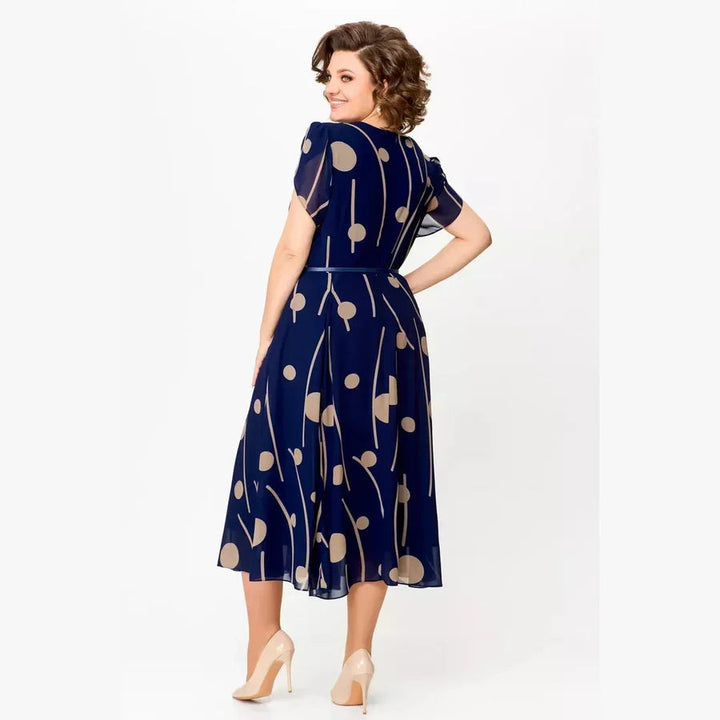 Dorothy™ Polka Dot Midi Dress close-up of the polka dot print