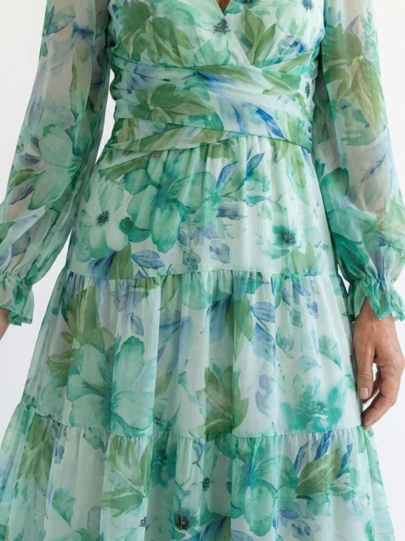 Katharine™ Long Sleeve Floral Maxi Dress, sleeve and print detail