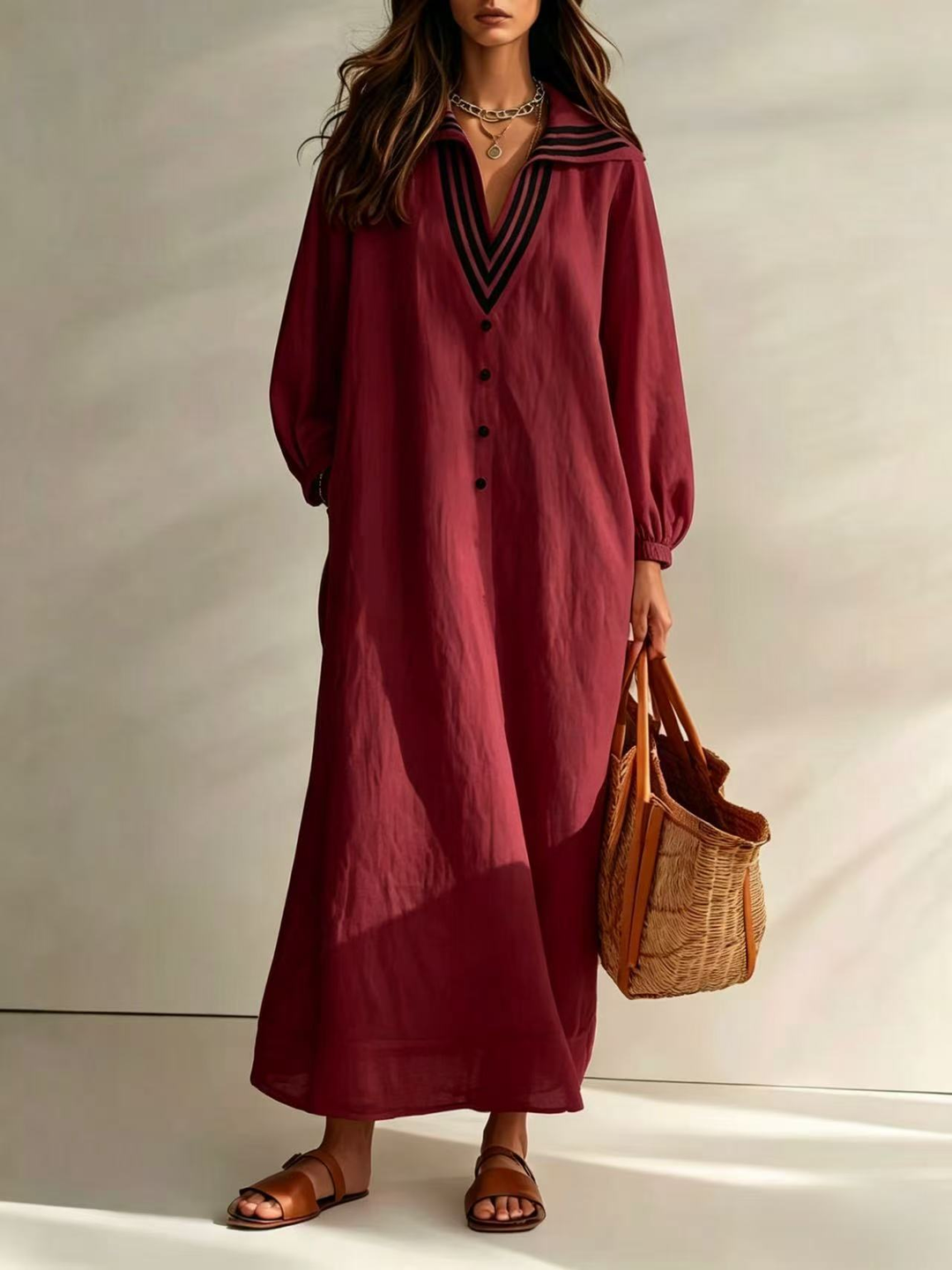 Opal™ Kaftan Maxi Dress in red, front view