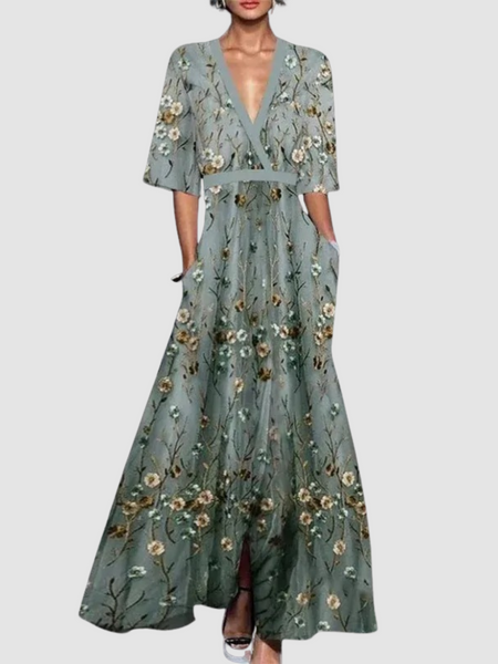 chinese dress ladies Olyvia™ Elegant long floral dress – Grayson & Porter