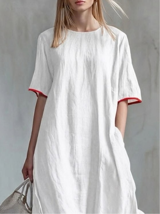 Bernice™ Red Stripe Ruffle Maxi Dress showing the ruffle detail