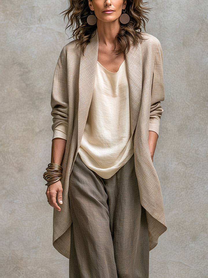 Edwina™ Three-Piece Wide-Leg Suit Set showing the wide-leg trousers