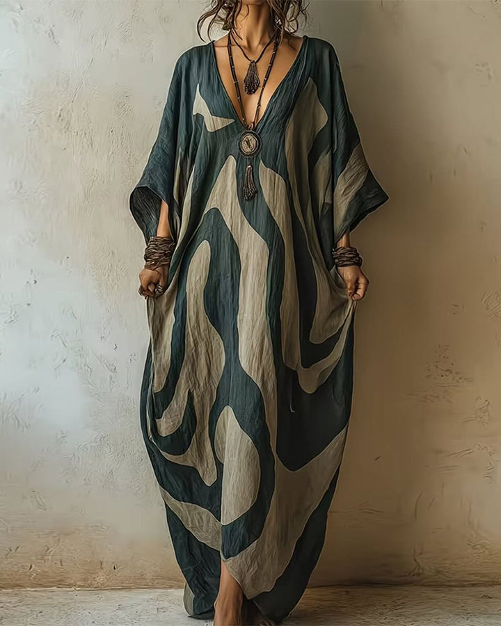 Frieda™ Abstract Print Kaftan Maxi Dress, front view