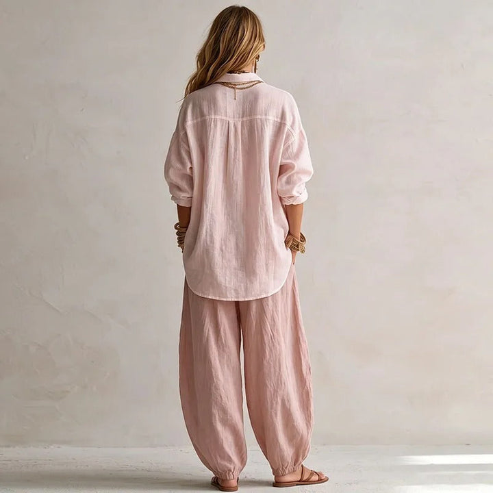Twila™ Shirt and Wide Leg Pants Set, side view of the wide leg pants