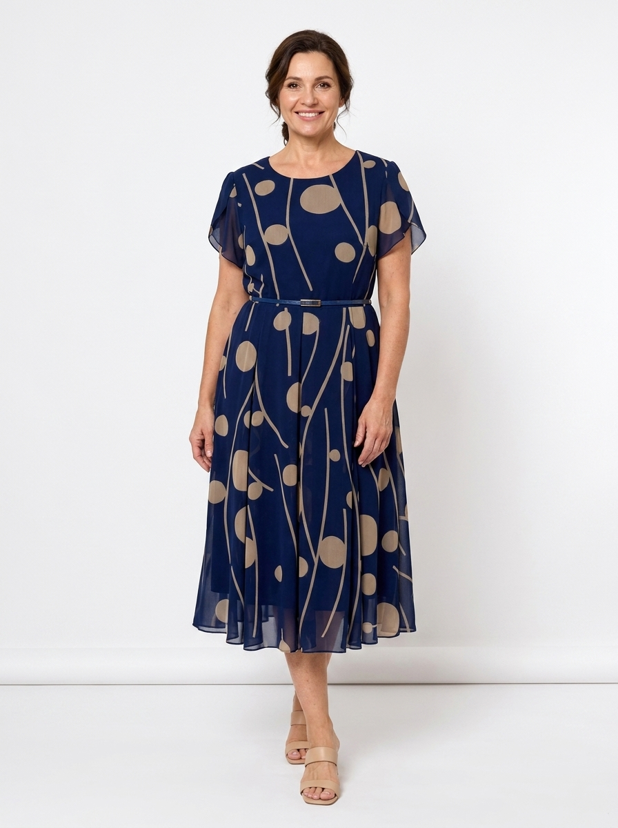 Dorothy™ Polka Dot Midi Dress shown in studio light