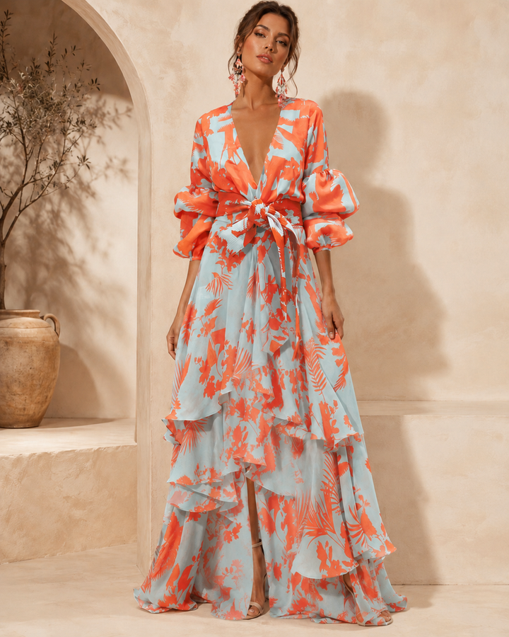 Constance™ Floral Tiered Maxi Dress, front view